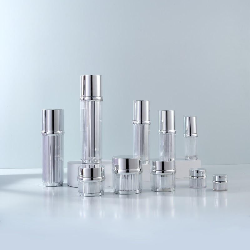 Luxury Skincare Jars - ขวดอะคริลิคสีเงินแบบหรูหราขนาด 30 มล. 50 มล. 100