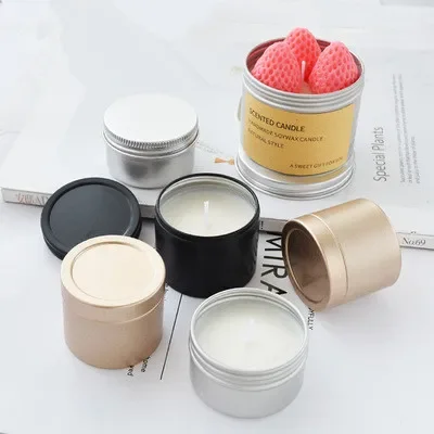Luxury Skincare Jars - ขวดเทียนหอมหรูหราพร้อมฝาปิด บรรจุภัณฑ์ทรงกลมสำหรับเทียน กล่องเก็บของเปล่าสำหรับทำสบู่ ครีมบำรุงผิว ตัวอย่างผลิตภัณฑ์ความงาม