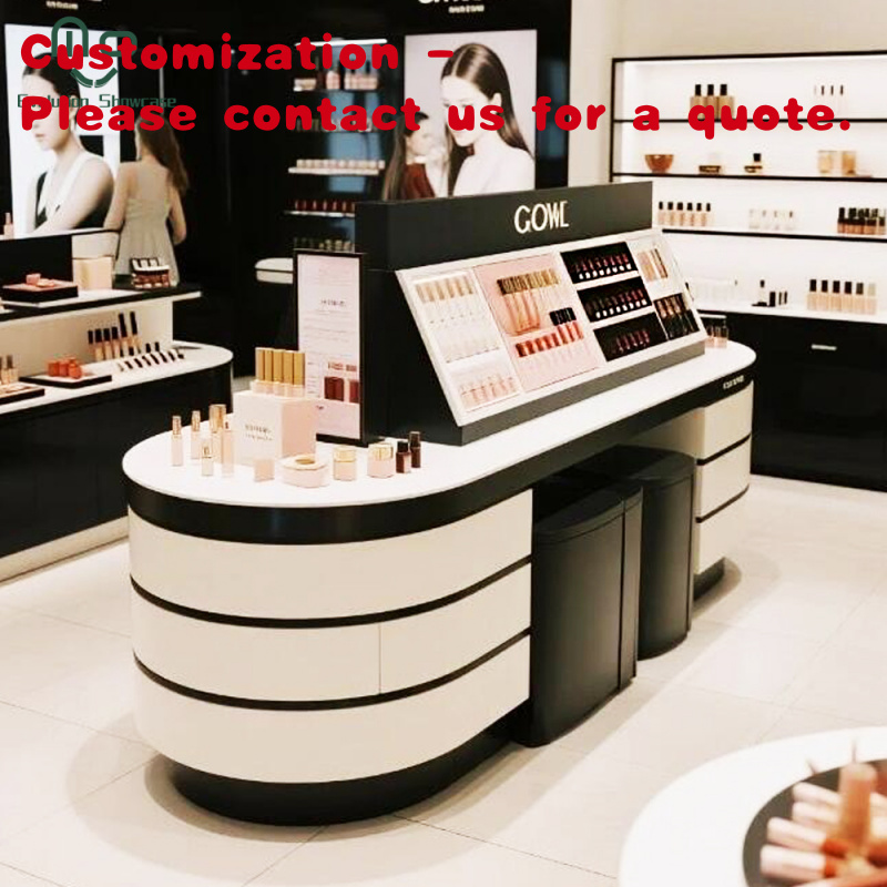 Luxury Skincare Store - เฟอร์นิเจอร์ร้านเครื่องสำอางดีไซน์ 3 มิติ หรูหราทันสมัย ตู้โชว์เครื่องสำอางอะคริลิค สำหรับห้างสรรพสินค้า