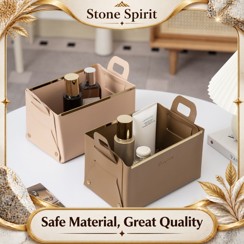 Luxury Skincare Gift Box - กล่องเก็บของหนัง, กล่องจัดระเบียบเครื่องสำอาง เครื่องประดับ ผลิตภัณฑ์ดูแลผิวสุดหรู, ถาดอเนกประสงค์สำหรับวางของหน้าประตู, ของขวัญตกแต่งบ้าน