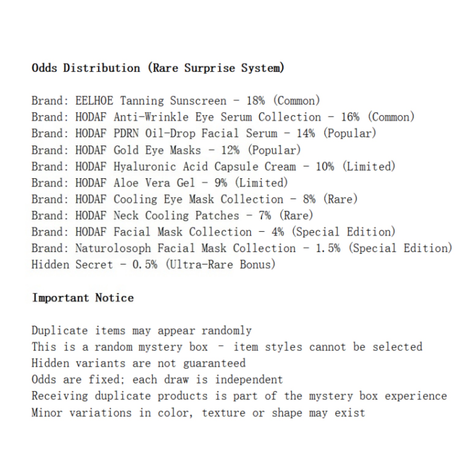 1 ผลิตภัณฑ์ดูแลผิวแบรนด์สุ่ม,  - Luxury Skincare Store บทวิจารณ์และราคา